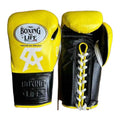 No Boxing No Life yellow and black boxing gloves - NBNL horsehair Mexican lace-up