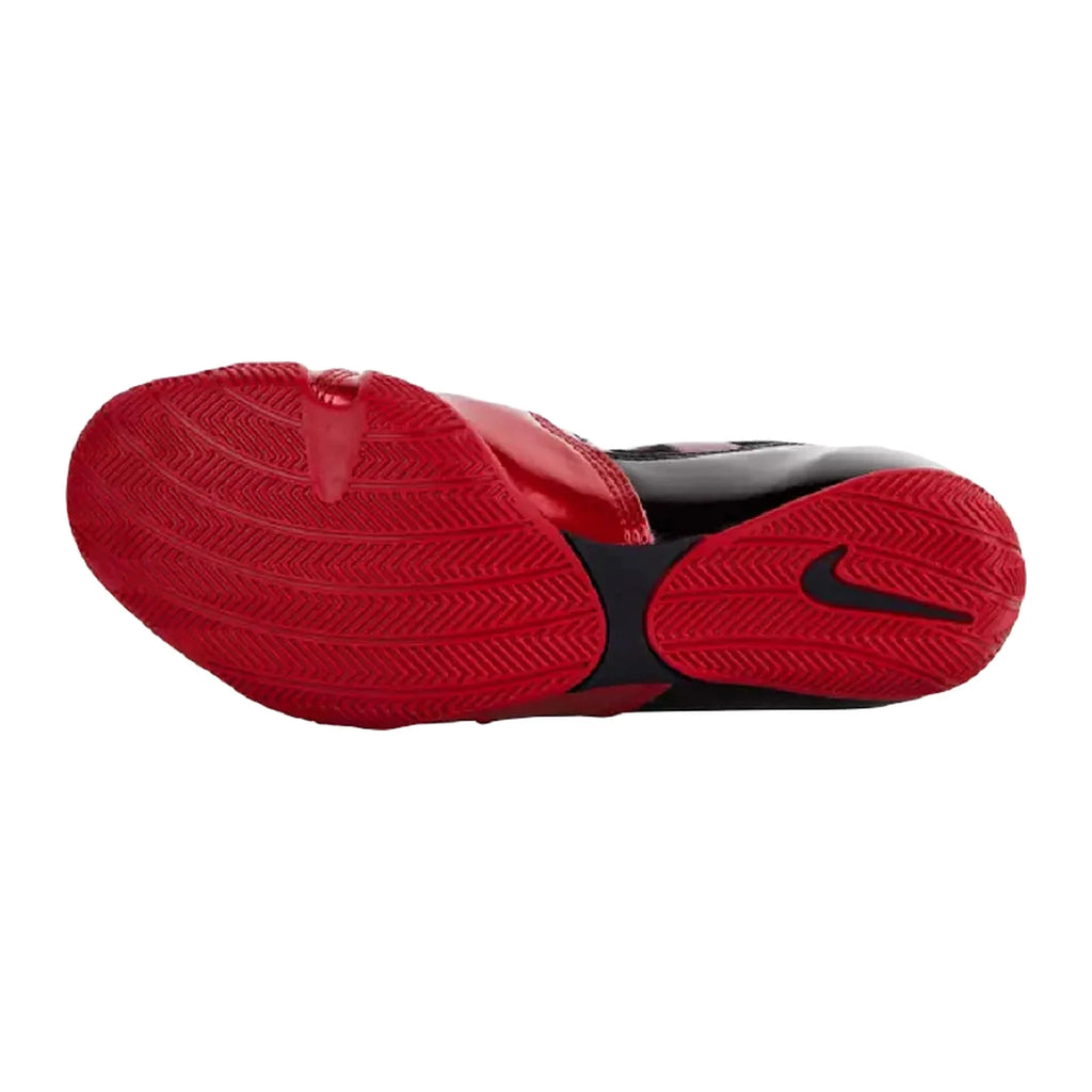 Nike HyperKO 1 boxing shoes in black and red, toe box and Swoosh detail