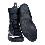 Custom Nike HyperKO 2 boxing shoes in black and white, heel and ankle collar