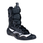 Custom Nike HyperKO 2 boxing shoes in black and white, toe box detail