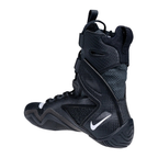 Custom Nike HyperKO 2 boxing shoes in black and white, exoskeleton cage close-up
