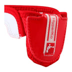 Nike HyperKO 1 boxing shoes in red and white, top-down lacing view
