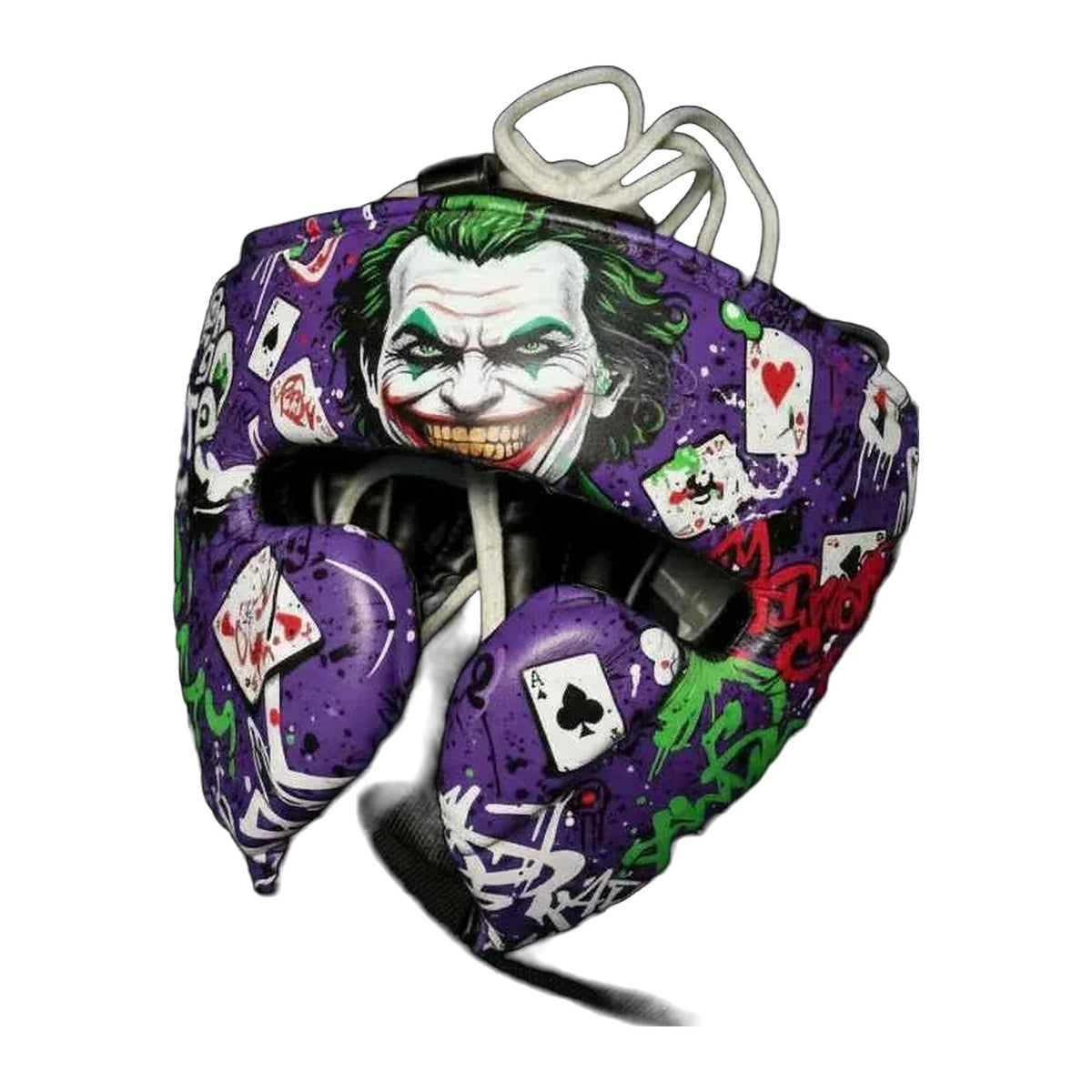 Purple boxing headgear with cheek protection