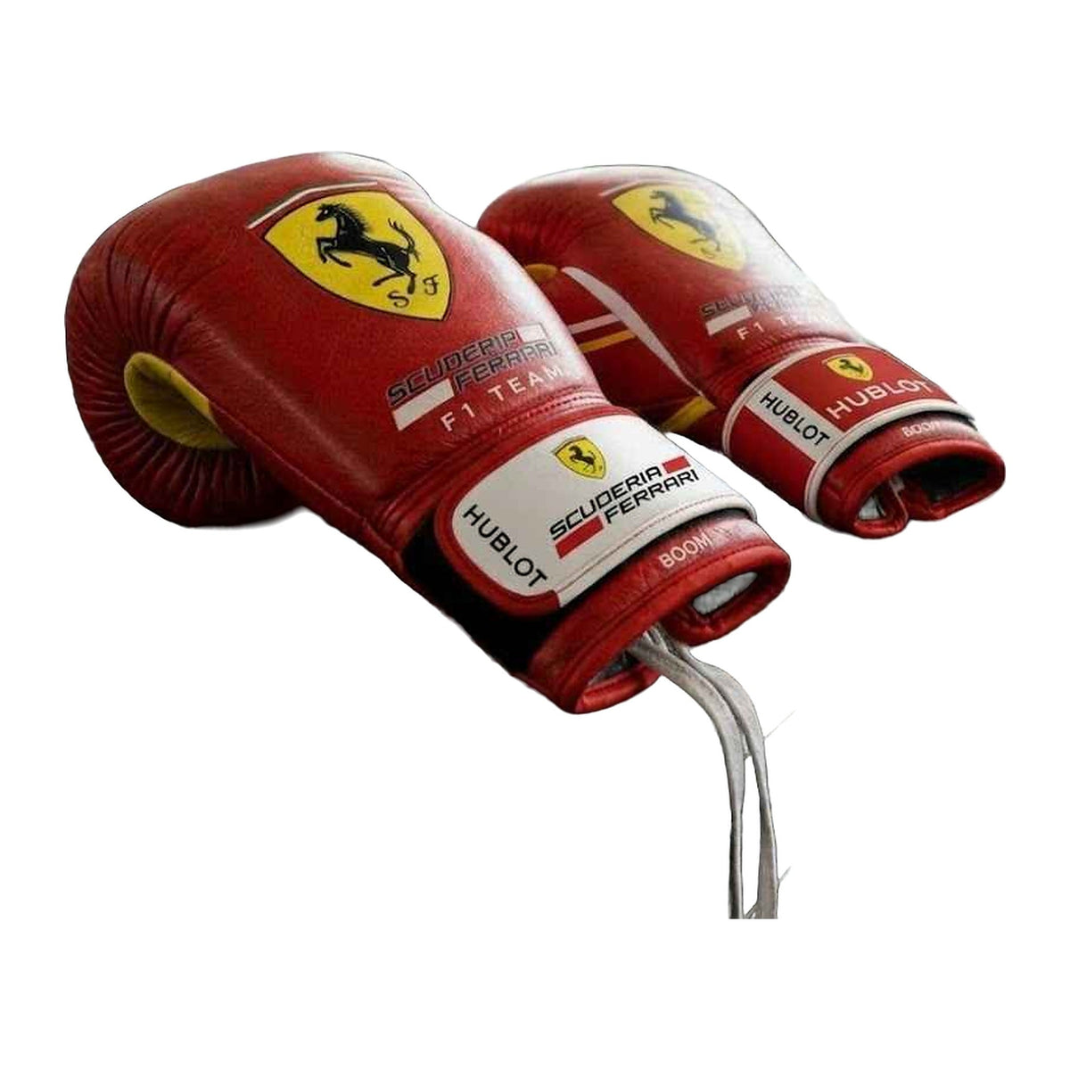 Rosso Corsa boxing gloves palm view showing grip bar