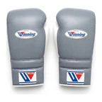 Winning Boxing Gloves Black, Grey & White, side view
