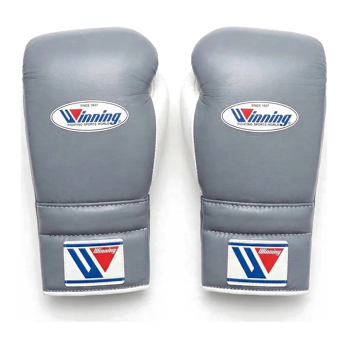 Winning Boxing Gloves Black, Grey & White, side view