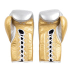 Winning Boxing Gloves Gold & White lace-up training glove, genuine leather, 8oz to 16oz
