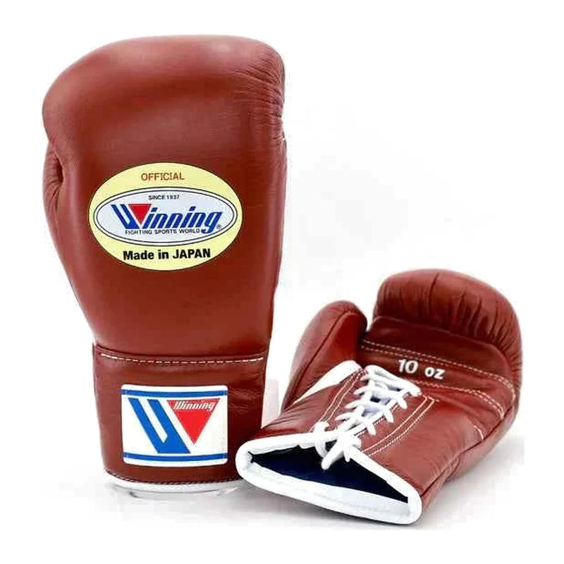 Winning Boxing Gloves MS-300 Oxblood lace-up training glove, genuine leather, 8oz to 16oz