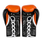 Winning Boxing Gloves Orange & Black lace-up training glove, genuine leather, 8oz to 16oz