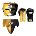 Custom Winning metallic gold and black boxing sparring set with three matching pieces