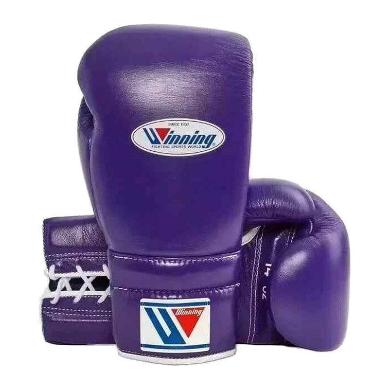 Winning purple boxing sparring set with gloves, headgear and groin guard