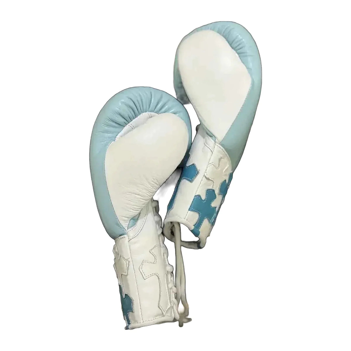Winning light blue camo lace-up boxing gloves – alternate view 5