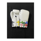 Winning Boxing Gloves White Multi-Colour Cross Patch lace-up glove, genuine leather, 8oz to 16oz